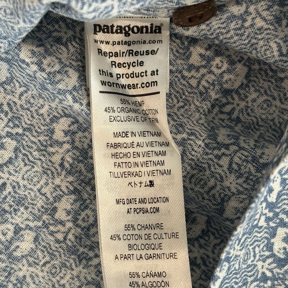 Patagonia Back Step S/S Shirt Mens Small NWT Mountain Breeze/Still Blue Outdoors - Picture 5 of 6